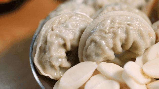 Steamed dumplings on a plate