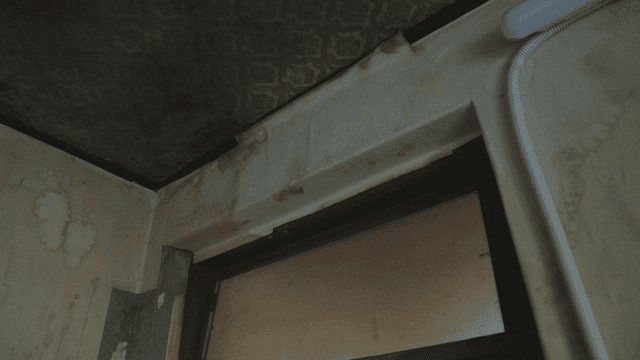 Old ceiling with water stains