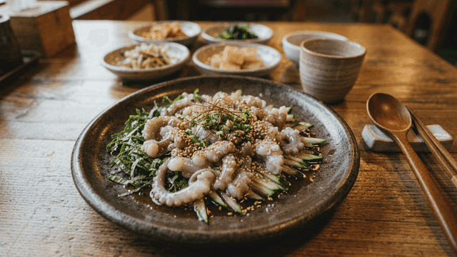 Fresh chopped octopus