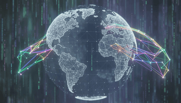 Digital globe with network connections