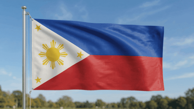 Philippine flag waving in the breeze