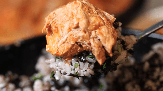 Pork kimchi stew topped with bibimbap