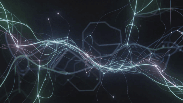 Colorful digital network line connection