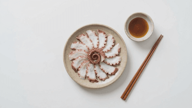 Soy sauce and boiled octopus