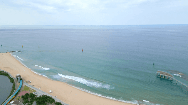 Quiet beach with gentle waves