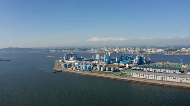 광활한 바다 위 무역 단지