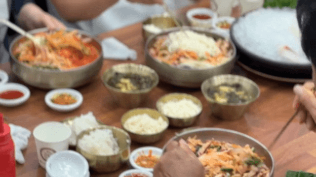 People enjoying Cold Raw Fish Soup