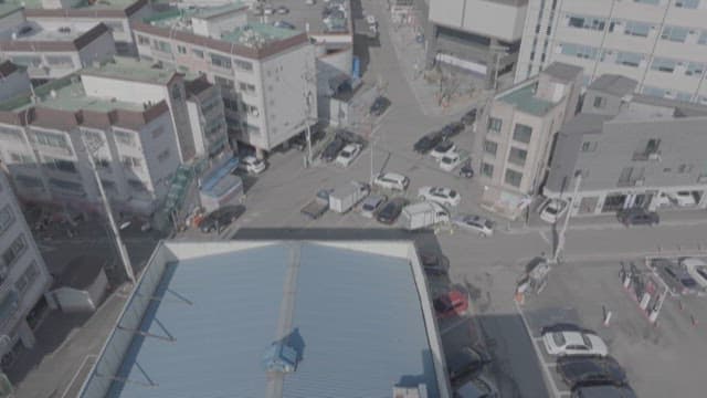 Urban Area with Dense Buildings and Vehicles