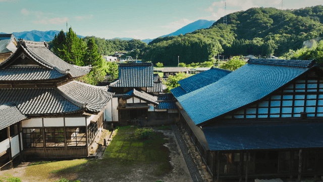 Traditional houses in quiet Japanese village