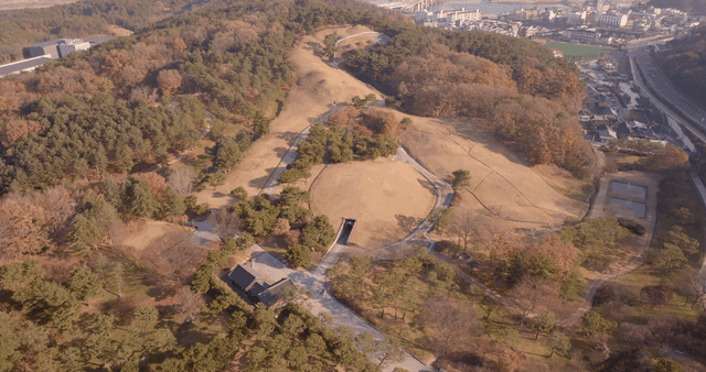 숲이 우거진 고분