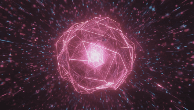 가상공간 속 빛나는 기하학적 모형