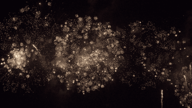 밤하늘 위로 터지는 다채로운 불꽃놀이