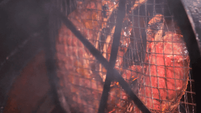 Meat over fire
