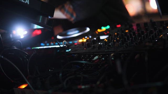 DJ Booth with Dazzling Lights