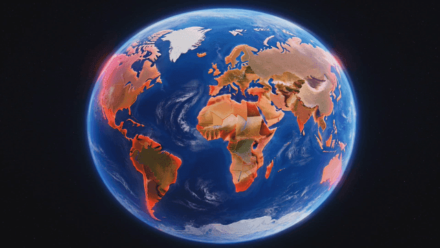 Earth turning red as seen from space