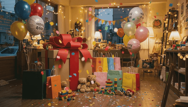 Room decorated for Children's Day