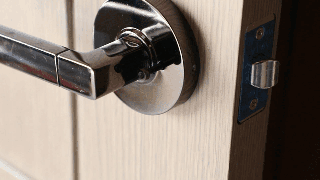 Close-up of a modern door handle