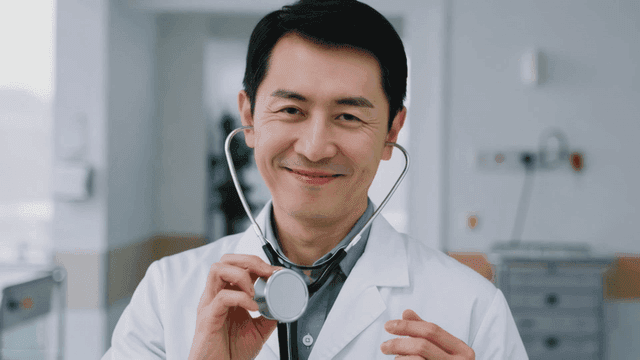 Doctor smiling with a stethoscope