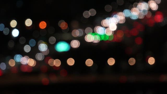 Blurred Lights in a Cityscape at Night