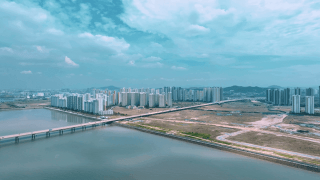 Modern city landscape with high-rise buildings