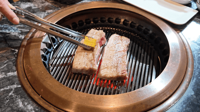Butter on grilled pork belly
