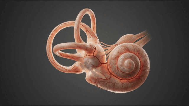 Detailed view of the human inner ear structure