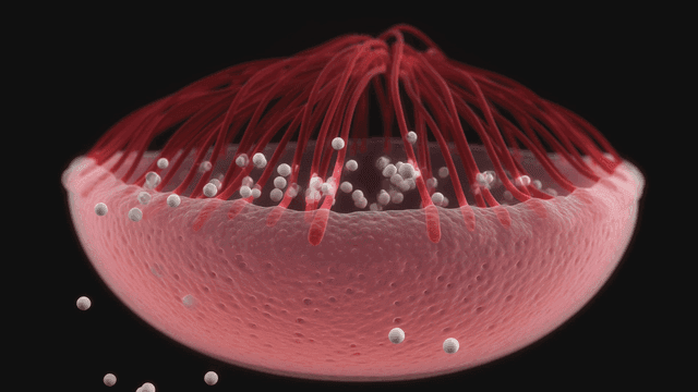 Detailed view of biological cell