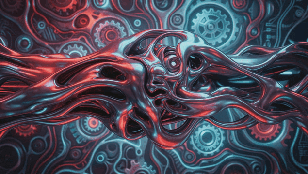 복잡하게 얽힌 금속 형태