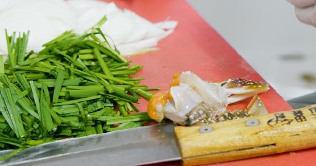 Preparing Fresh Crab and Vegetables