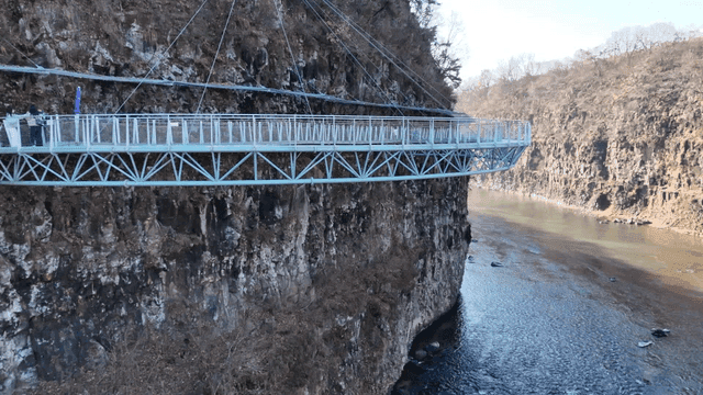 Scenic walkway along a cliffside