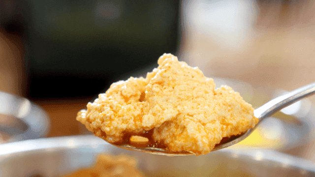 Spoonful of spicy Jjamppong soft tofu