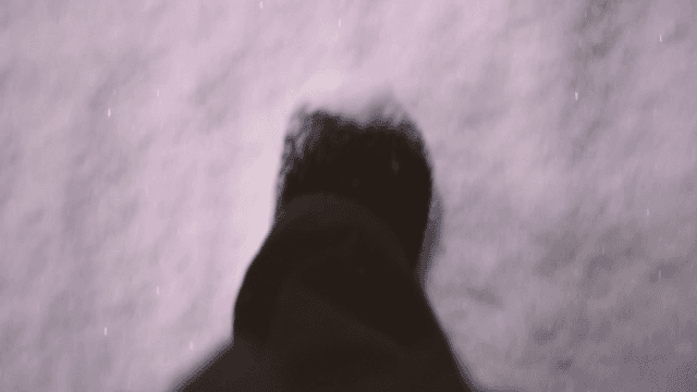 Footsteps in fresh snow