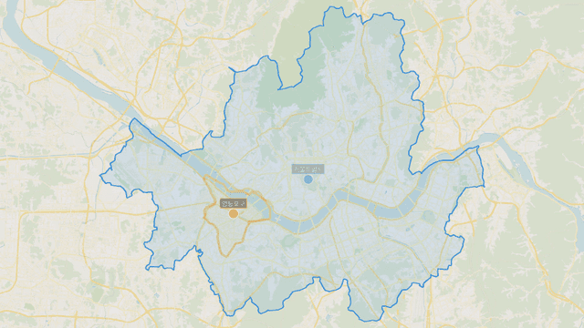 Map showing boundaries of Yeongdeungpo-gu, Seoul
