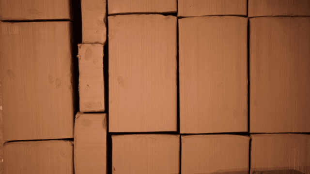 규칙적으로 쌓인 점토 블록