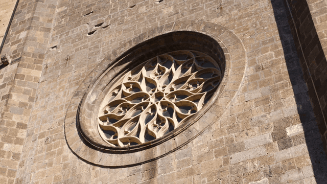 Elaborate rose windows on walls