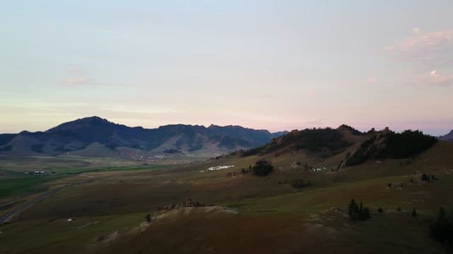 Mountain landscape at sunrise