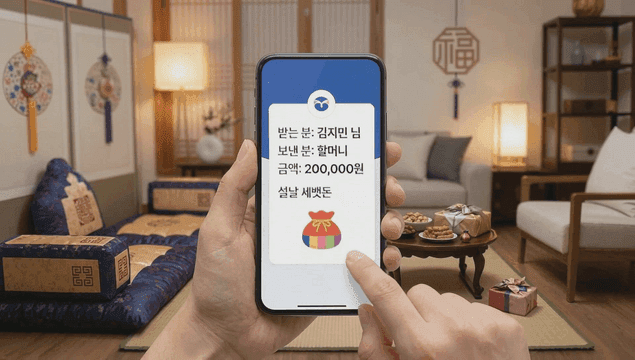 Screenshot of receiving Lunar New Year's money on smartphone