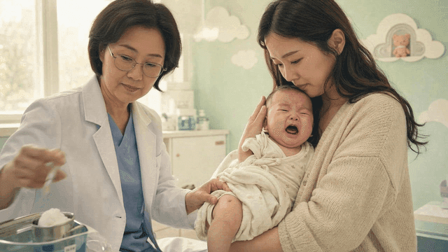 Doctor vaccinating baby