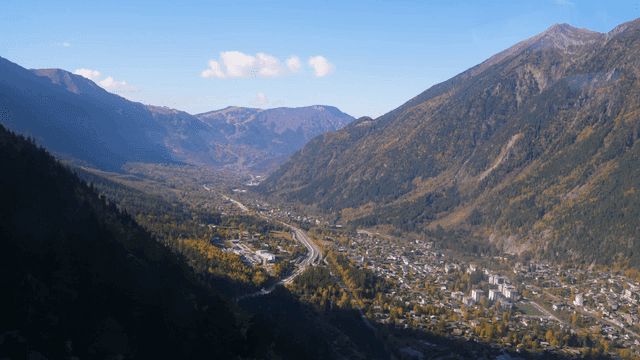 Beautiful valley with mountains and villages