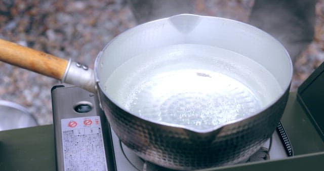 Preparing Gravy for Soup on a Portable Stove