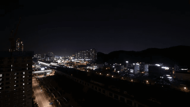 번화한 도시 야경
