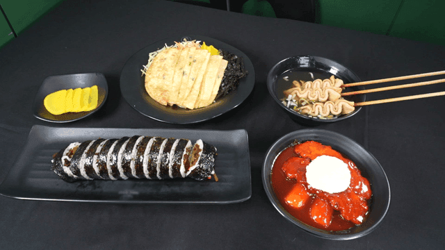 Variety of snacks on table