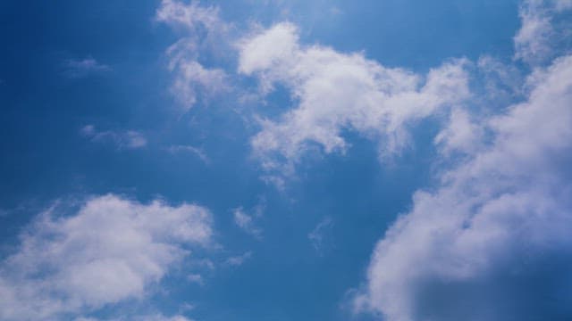 blue sky with scattered white clouds
