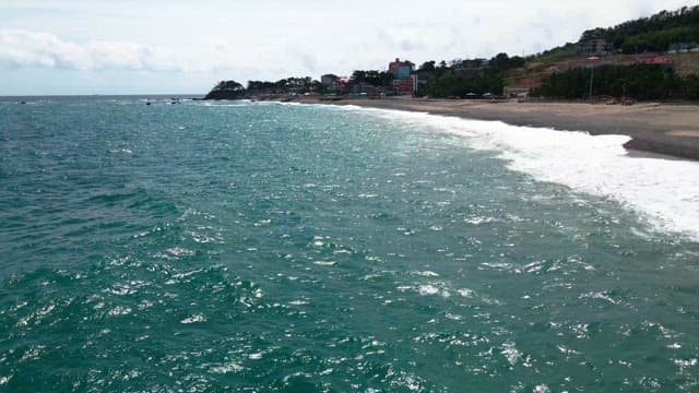 Serene beach with waves