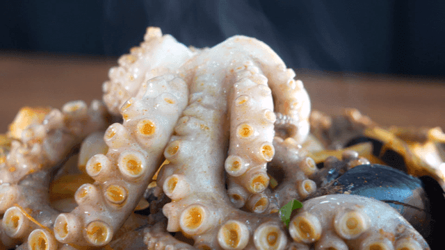 Seafood Galbi Jjamppong topped with octopus