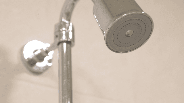 Shower head in bathroom