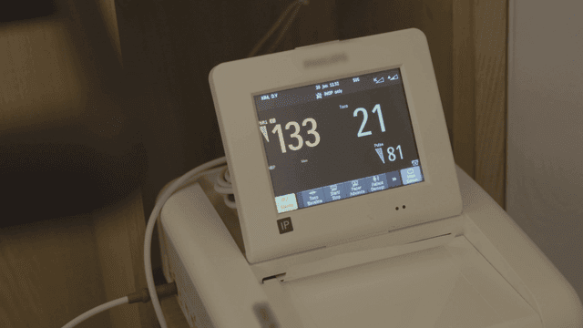 Medical monitor displaying vital signs
