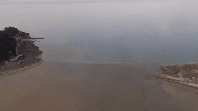 A tranquil beach with gentle waves