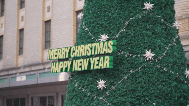 Christmas tree with festive decorations