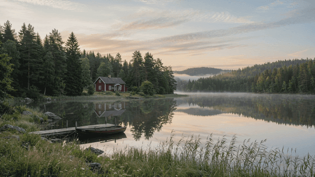 Quiet lakeside cabin